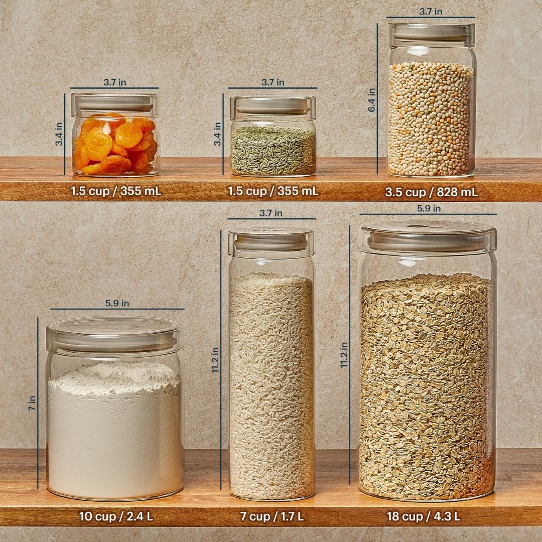 Pyrex® 6-Piece Lightweight Glass Canister Set - Image 2