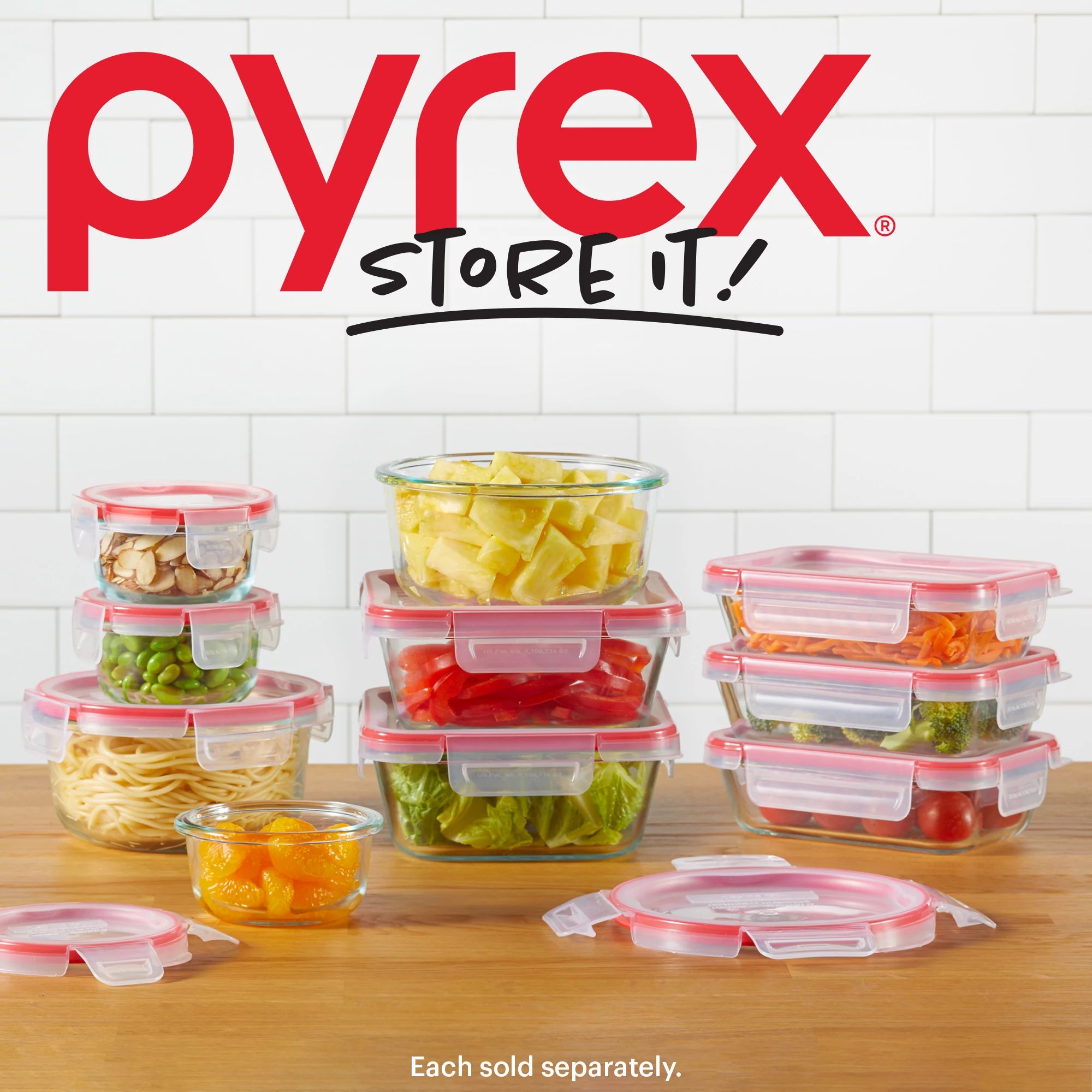 Pyrex® FreshLock™ 14-piece Mixed-Size Glass Storage Set - Image 5