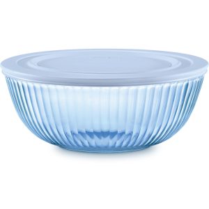 Pyrex® Colors Sculpted Tinted 4.5-quart Mixing Bowl with Lid. Blue