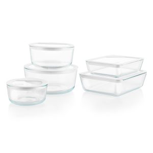 Pyrex® Ultimate 10-Piece Glass Storage Set with Glass Lids