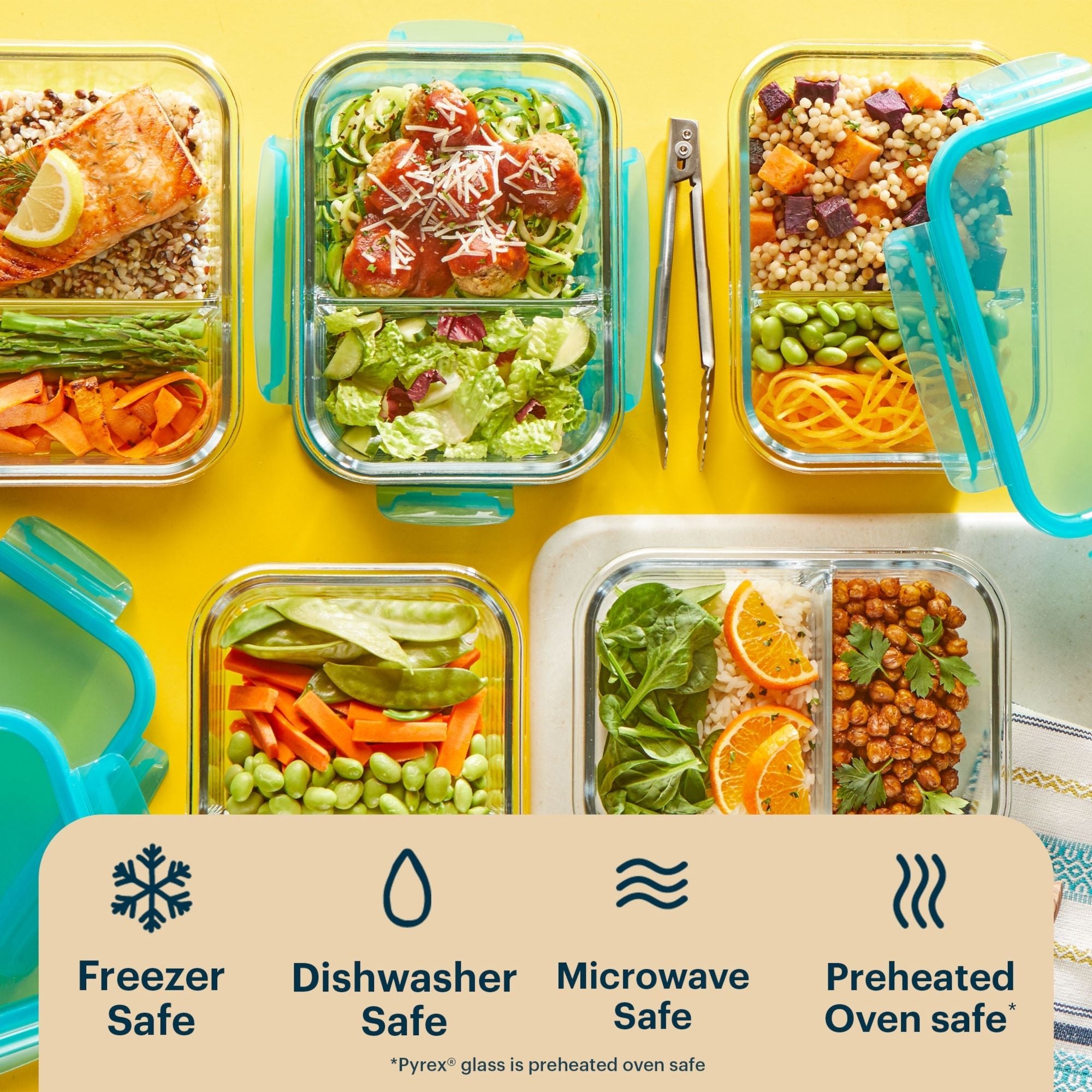 Pyrex® MealBox 10-Piece Divided Storage Set. 4 Cup - Image 7