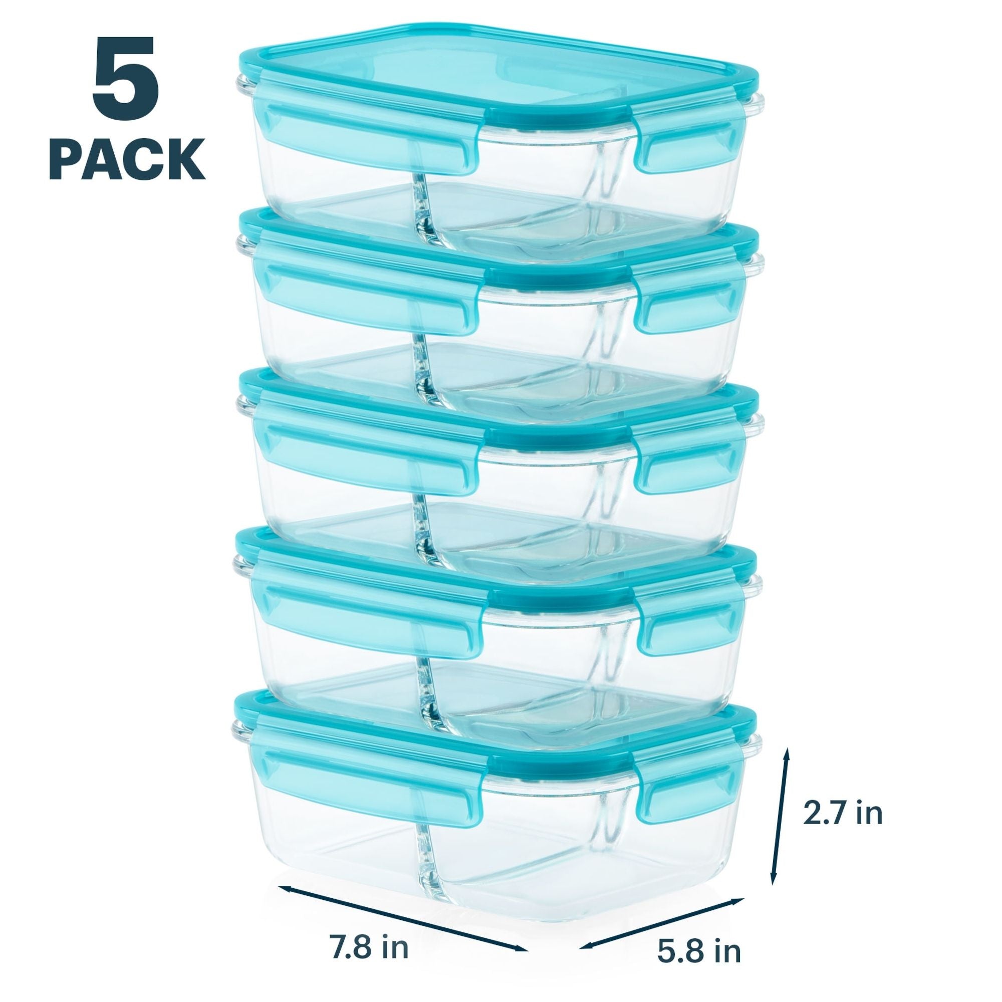 Pyrex® MealBox 10-Piece Divided Storage Set. 4 Cup - Image 3