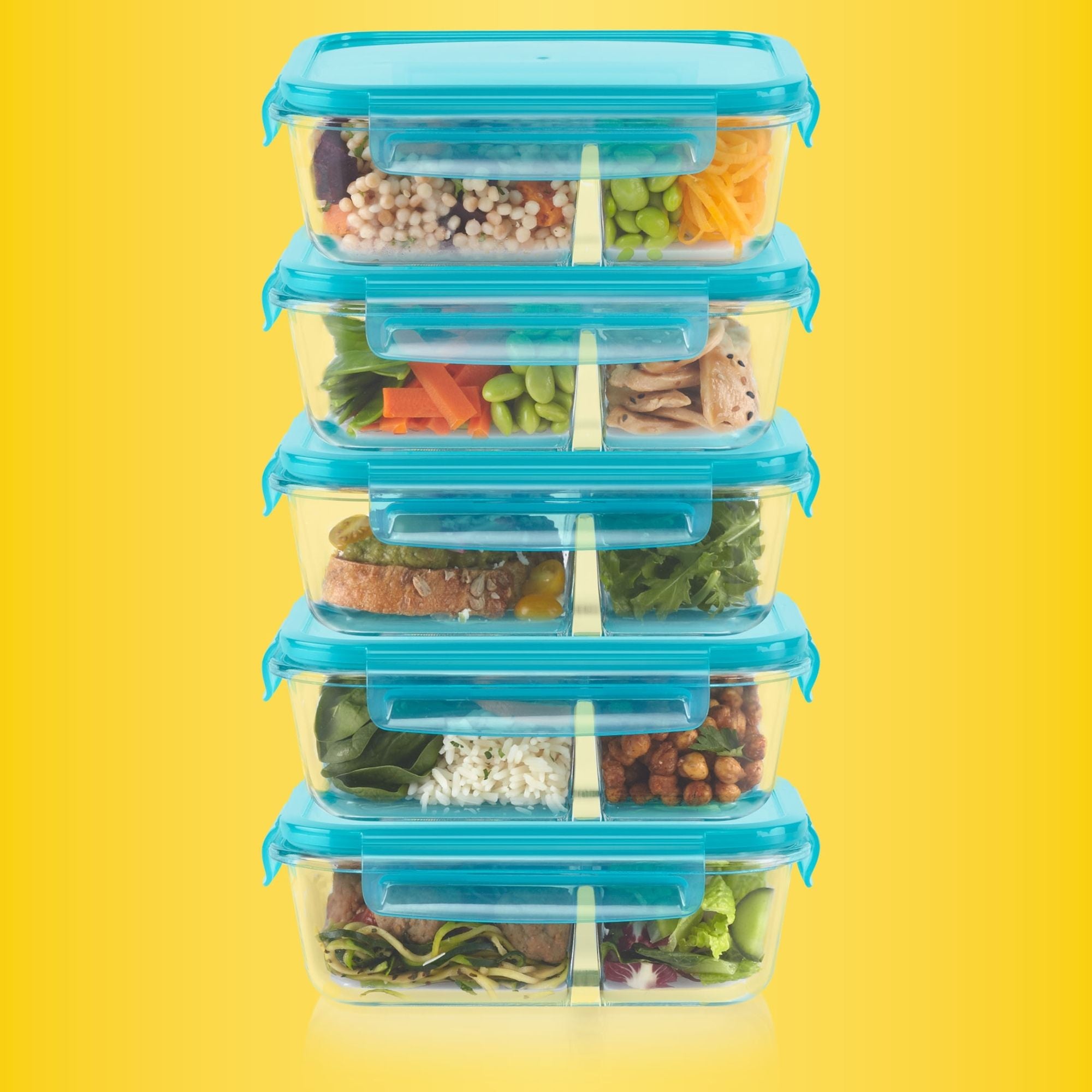 Pyrex® MealBox 10-Piece Divided Storage Set. 4 Cup - Image 2
